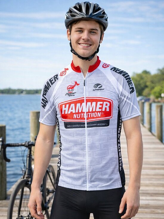 Voler Other - Voler Gray/Red XL Hammer 25 Years Endurance 1/2 Zip Short Sleeve Cycling Jersey